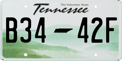 TN license plate B3442F