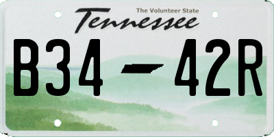 TN license plate B3442R