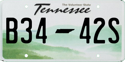 TN license plate B3442S