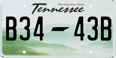 TN license plate B3443B