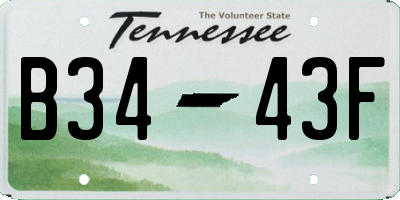 TN license plate B3443F