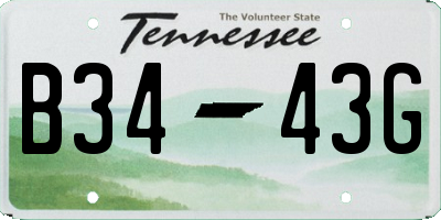 TN license plate B3443G