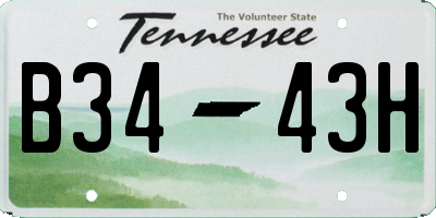 TN license plate B3443H