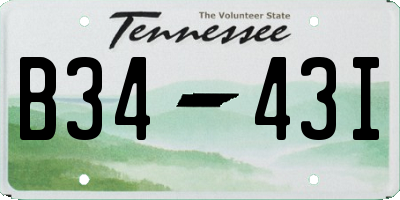 TN license plate B3443I