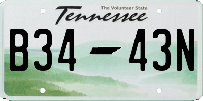 TN license plate B3443N