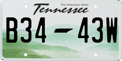 TN license plate B3443W