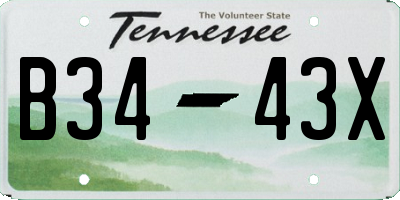 TN license plate B3443X