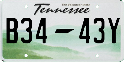 TN license plate B3443Y