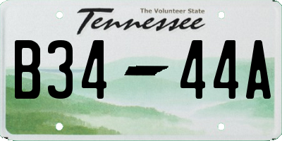 TN license plate B3444A