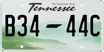 TN license plate B3444C