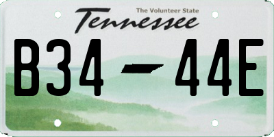 TN license plate B3444E