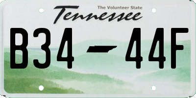 TN license plate B3444F