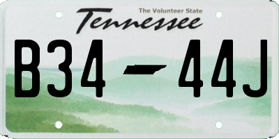 TN license plate B3444J
