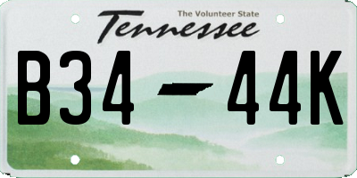 TN license plate B3444K