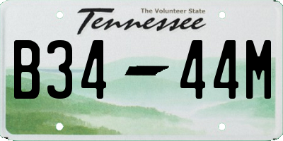 TN license plate B3444M
