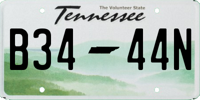 TN license plate B3444N