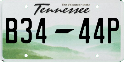 TN license plate B3444P