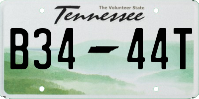 TN license plate B3444T