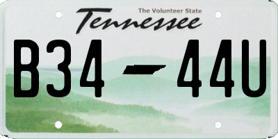 TN license plate B3444U