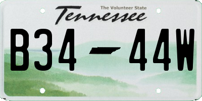 TN license plate B3444W