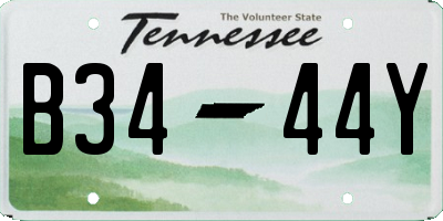 TN license plate B3444Y