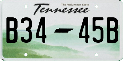 TN license plate B3445B