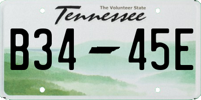 TN license plate B3445E