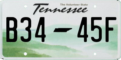 TN license plate B3445F