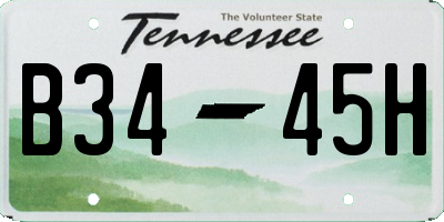 TN license plate B3445H