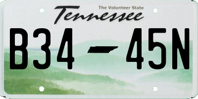 TN license plate B3445N