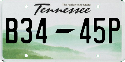 TN license plate B3445P