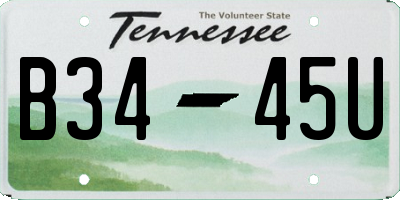 TN license plate B3445U