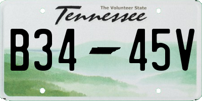 TN license plate B3445V