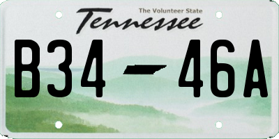 TN license plate B3446A