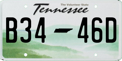 TN license plate B3446D