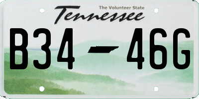 TN license plate B3446G
