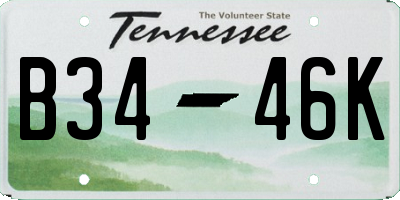 TN license plate B3446K