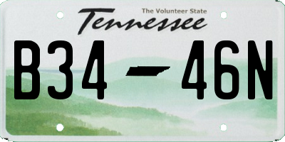 TN license plate B3446N