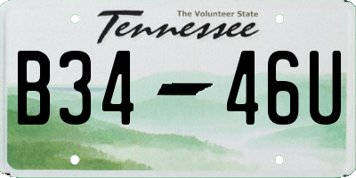 TN license plate B3446U
