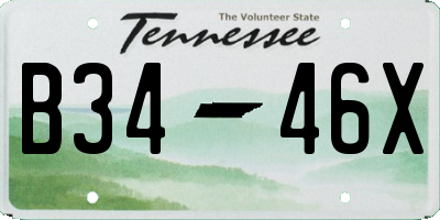 TN license plate B3446X