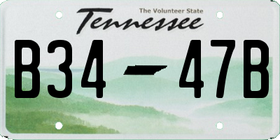 TN license plate B3447B