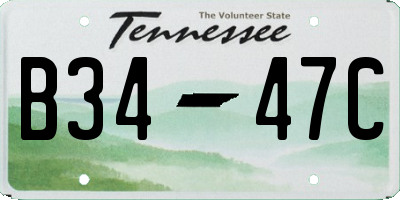 TN license plate B3447C