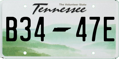 TN license plate B3447E