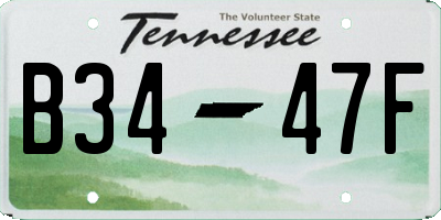 TN license plate B3447F