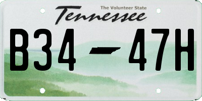 TN license plate B3447H