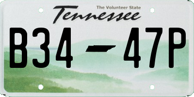 TN license plate B3447P