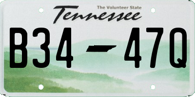 TN license plate B3447Q