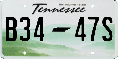 TN license plate B3447S