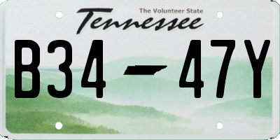 TN license plate B3447Y