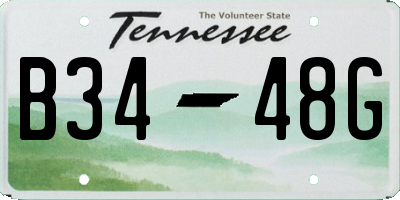 TN license plate B3448G